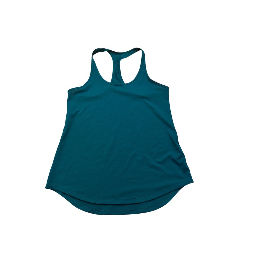Lululemon Racerback Tank Top Teal Green Curved Hem Athletic Workout  active